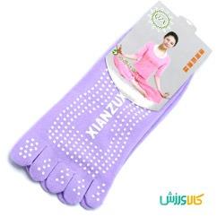 جوراب یوگا و پیلاتس ضد لغزش جلو بستهYoga Socks  thumb 9683