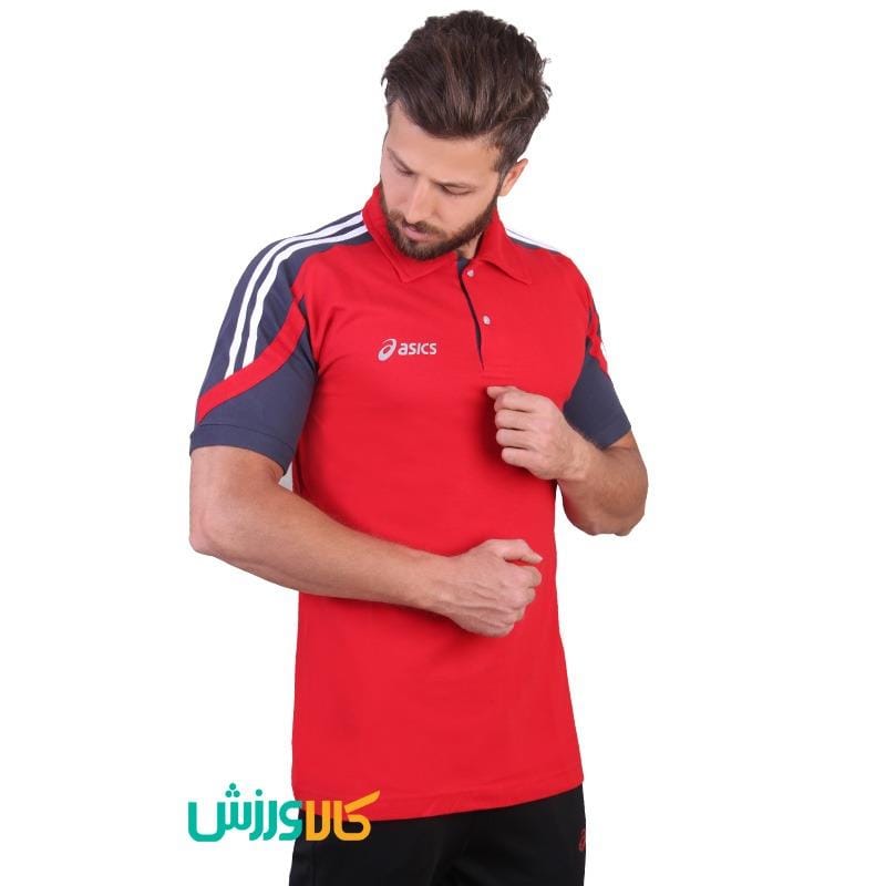 تیشرت ۲ نوار اسیکس قرمز